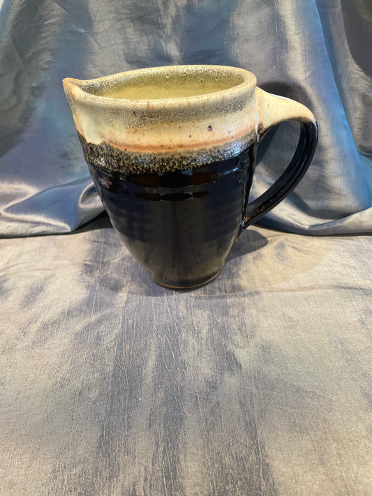 Dock 6  6"Pottery Pitcher in Black & Cream