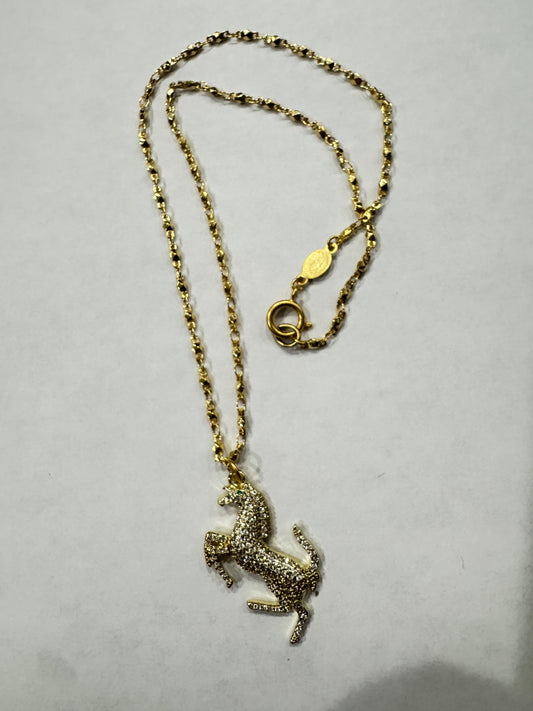 Studded Horse Necklace