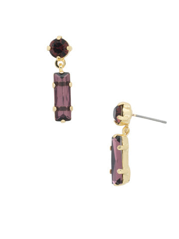 Bindi Studded Dangle Earrings Merlot