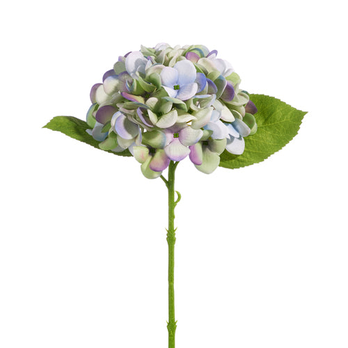 13" REAL TOUCH GREEN AND PURPLE HYDRANGEA STEM