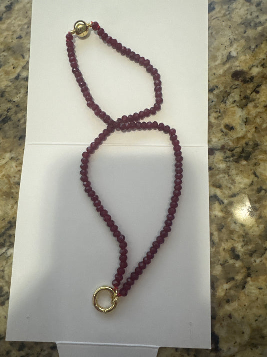 Red Garnet Beaded Necklace
