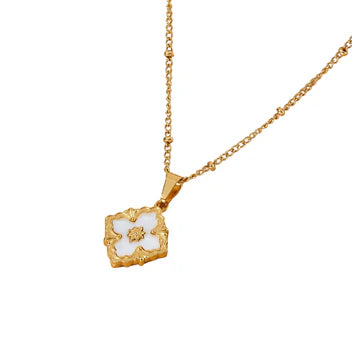 French Cross Ivory Necklace