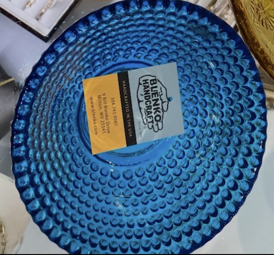 Blenko Small Cobalt Blue Hobnail Bowl