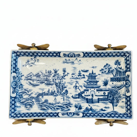 Blue and White Chinoiserie Tray