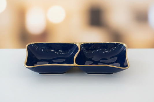Pampa Bay Blue and Gold 2 Section Bowl
