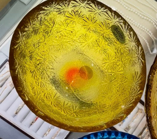 Blenko Small Yellow Starburst Bowl