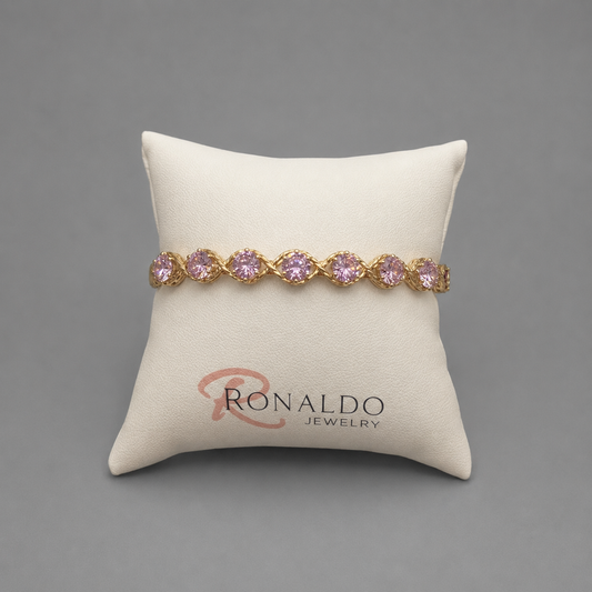Dawn Bracelet October/Pink CZ 7.5"