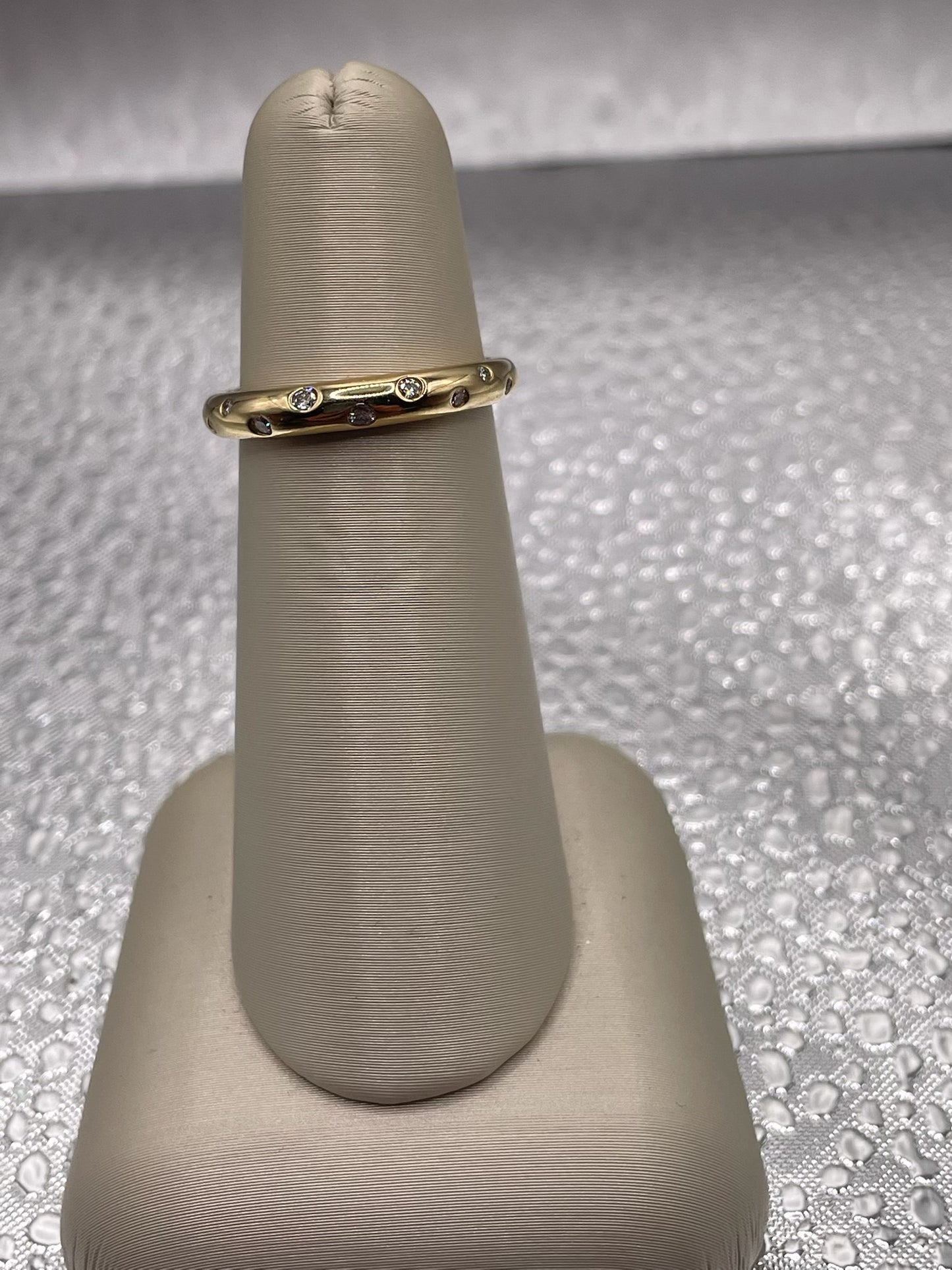 Scattered Flush-Set Diamond Stackable Band