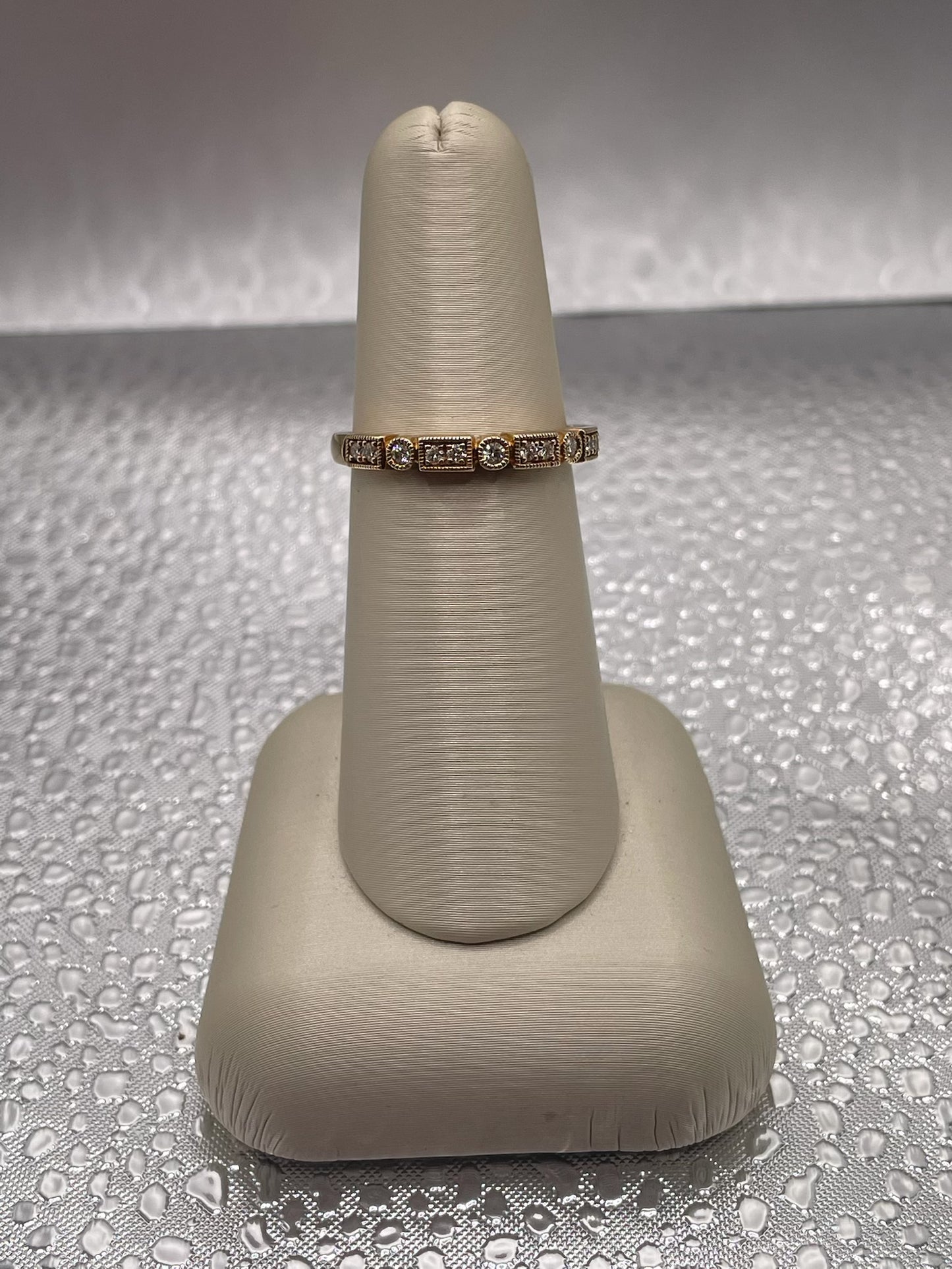 10K Yellow Gold Fancy Diamond Stackable Band