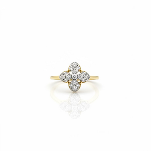 14K Diamond Quatrefoil Ring
