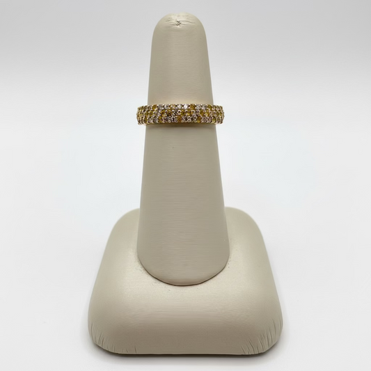 14K Yellow Gold Yellow Sapphire & Diamond Band