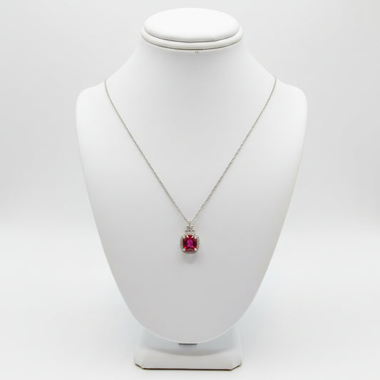 Orange Sapphire and Diamond Necklace