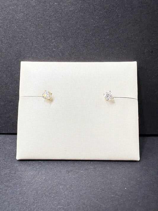 14K Gold Round Diamond Stud Earrings – 0.40 CTW