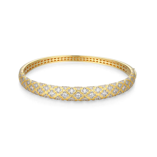 Two-Tone Clover Bangle