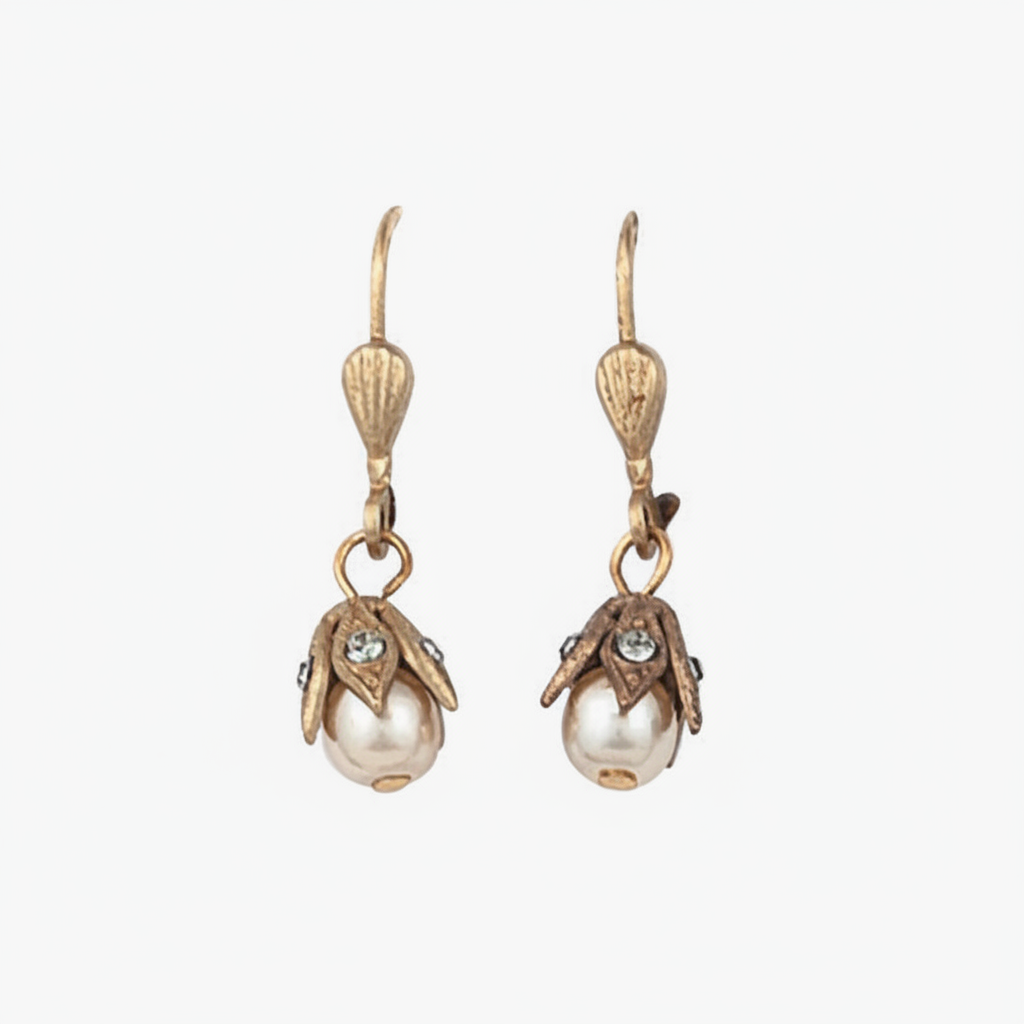 Catherine Popesco Capped Bead Pearl Drop Earrings