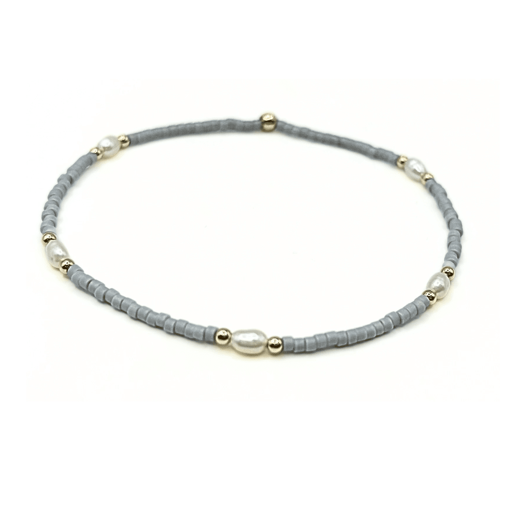 Erin Gray- Game Day Gold-Filled & Natural Rice Pearls Waterproof Bracelets