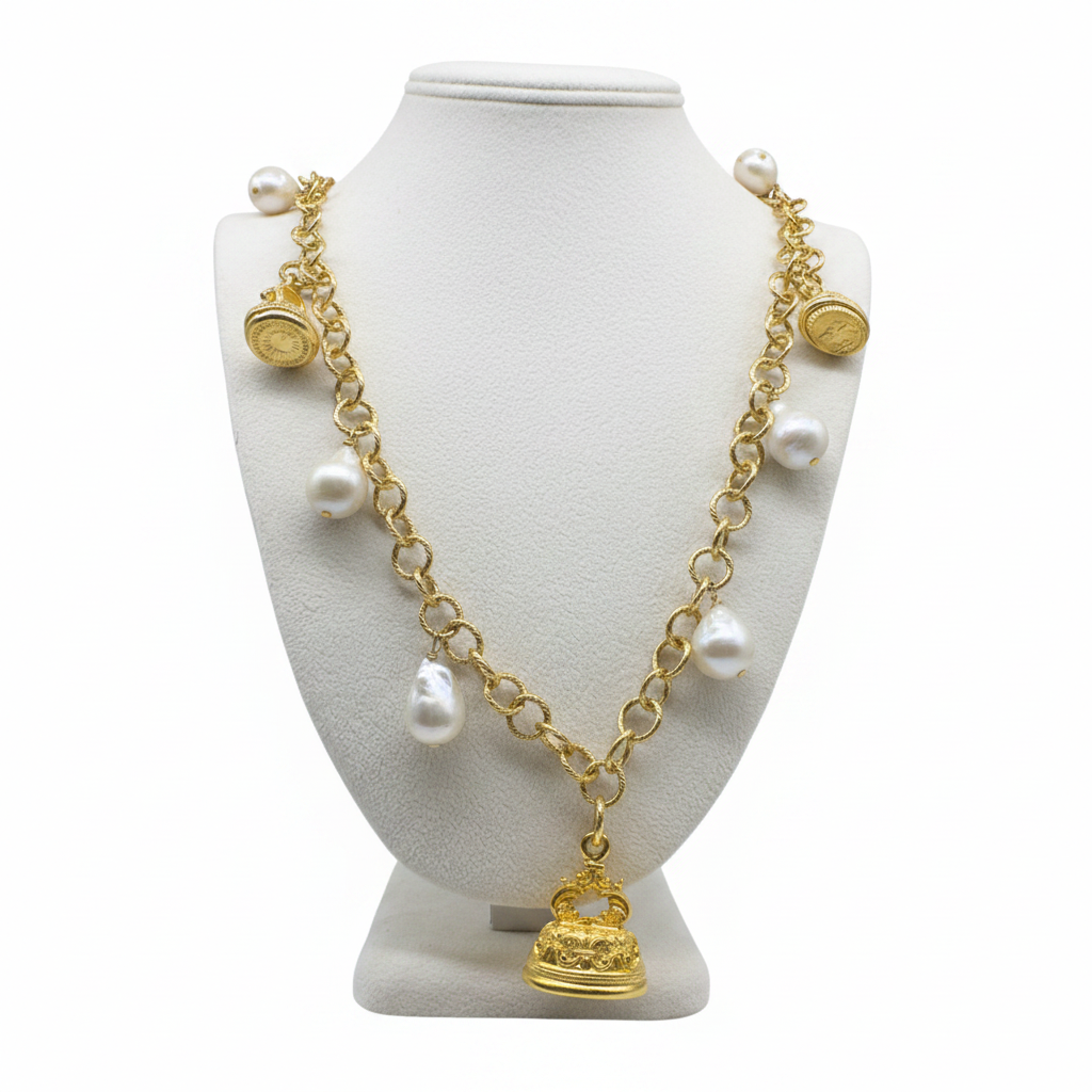 Baroque Pearl Baggage Necklace