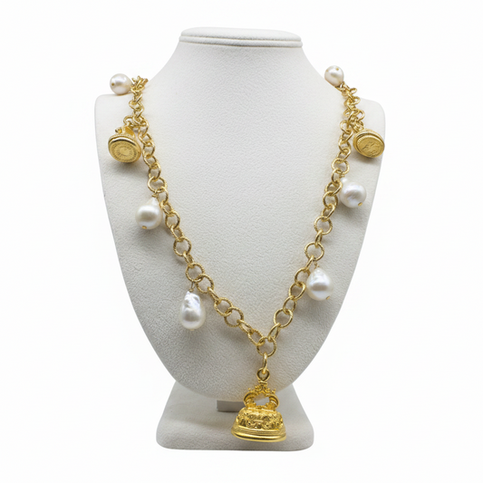 Baroque Pearl Baggage Necklace