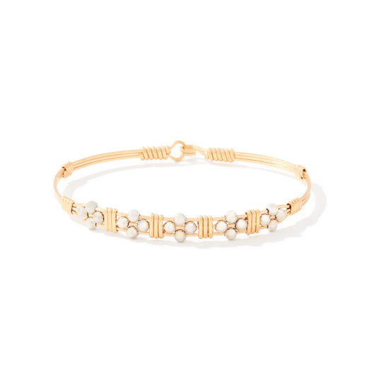 Timeless Elegance Bracelet- 14K Gold Artist Wire with Sterling Silver Bead / 7" - M