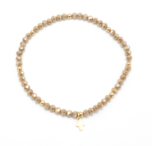 Luxe Cross Bracelet in CHAMPAGNE