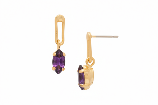 Clarissa Chain Link Dangle Earrings purple