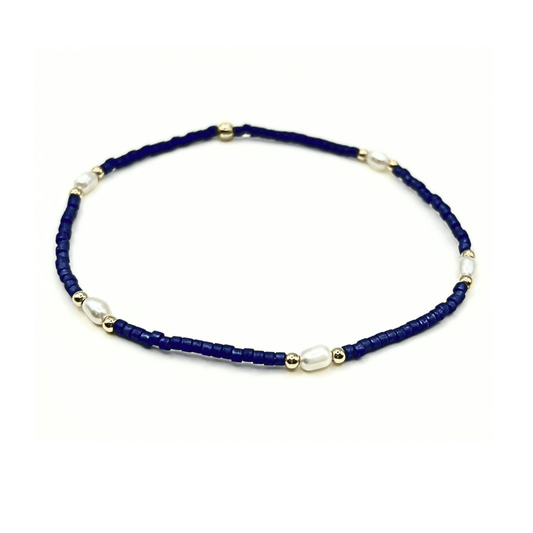 Erin Gray- Game Day Gold-Filled & Natural Rice Pearls Waterproof Bracelets