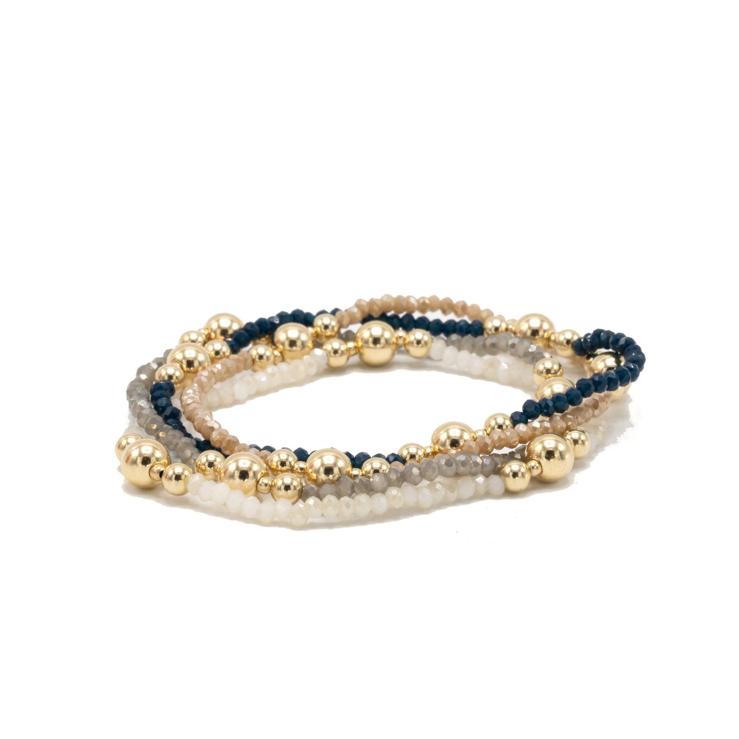 The Nantucket Shimmer Gray & 14k Gold- Filled Beaded Bracelet