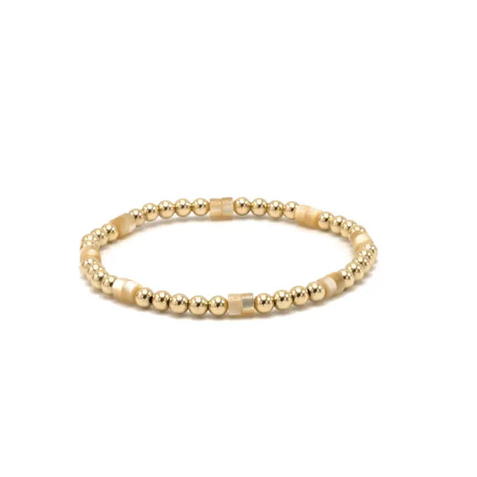 The Heishi Natural Stone & 14k Gold Filled Waterproof Bracelet