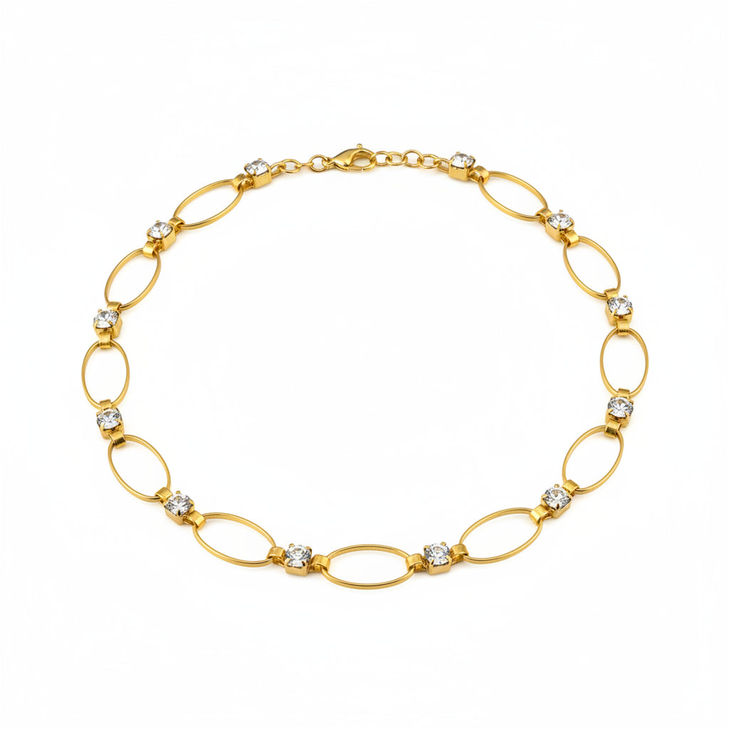 Gold Eyelet Chain Bracelet