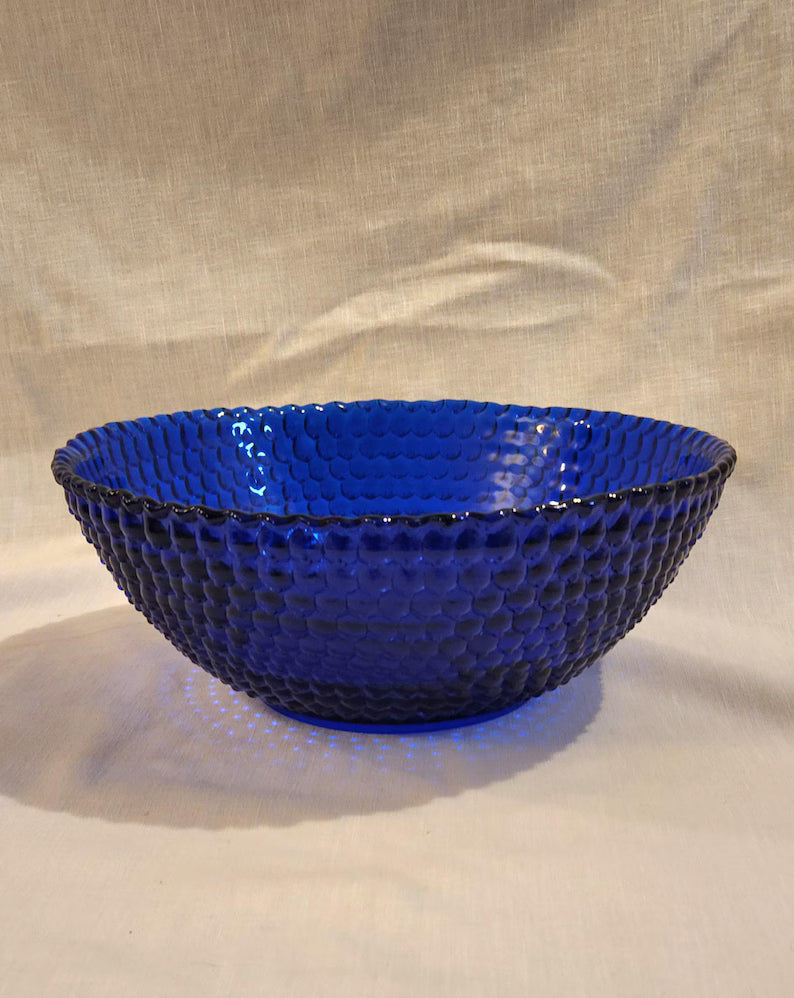 Blenko Small Cobalt Blue Hobnail Bowl