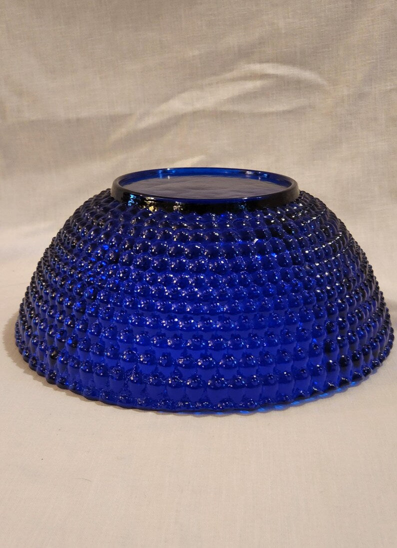 Blenko Small Cobalt Blue Hobnail Bowl