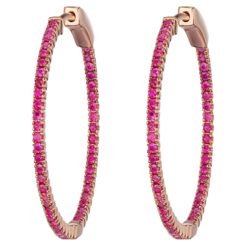 Ruby Red Inside Outside Hoops