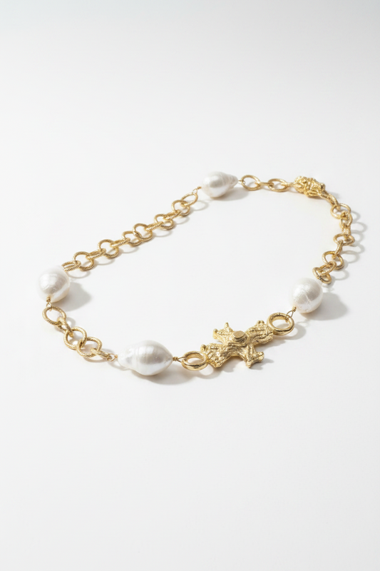 Long Baroque Pearl Cross