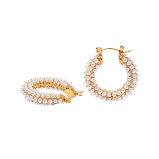 Pearl Pave Hoops 23mm